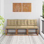 vidaXL 3 Pièce Canapé du milieu extérieur