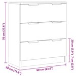 vidaXL Buffet vieux bois 60x30x70 cm bois d'ingénierie