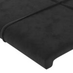 vidaXL Tête de lit avec oreilles Noir 103x16x118/128 cm Velours