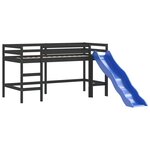 vidaXL Lit mezzanine enfants et rideaux rose 90x200cm bois pin massif
