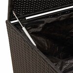 vidaXL Boîte de rangement de jardin et roues noir 190L résine tressée