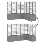 vidaXL Jardinière avec treillis gris clair 160x160x140 cm PP