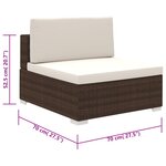 vidaXL Salon de jardin 6 Pièces avec coussins Résine tressée Marron