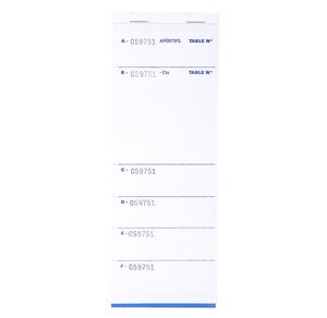 Bloc Brasserie 50 feuillets autocopiants numérotés en dupli Format 9 ,6x26 cm EXACOMPTA