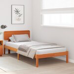 vidaXL Cadre de lit avec tête de lit Marron Ciré 75x190 cm Bois de pin massif
