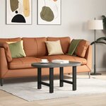 vidaXL Pieds de table basse Noir 2 pièces 60 x (42-43) cm Acier