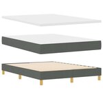 vidaXL Lit à ressorts avec matelas Gris foncé 140 x 200 cm tissu