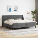 vidaXL Cadre de lit avec matelas Gris foncé 200 x 200 cm Velours