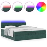 vidaXL Cadre de lit ottoman avec matelas vert foncé 200x200 cm velours