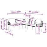 vidaXL Canapé avec coussin Marron 61.5 x 123 x 82cm Métal