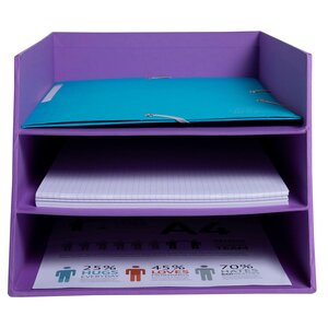 Corbeille À Courrier Combo 3 Niveaux Carton Teksto - Violet - Exacompta
