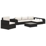 Vidaxl salon de jardin 8 pièces avec coussins résine tressée noir