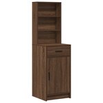Ensemble de coiffeuse 3 pièces en bois d'ingénierie chêne brun