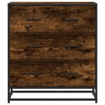 vidaXL Buffet chêne fumé 68x35x76 cm bois d'ingénierie et métal