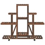 vidaXL Support à fleurs avec roues 110x25x101 cm bois massif de sapin