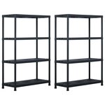 vidaXL Étagères de rangement 2 Pièces Noir 220 kg 90x40x138 cm Plastique