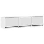 vidaXL Meuble TV avec LED Blanc 165 x 34 x 40 cm Bois d’ingénierie