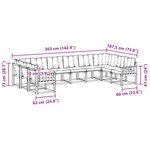 vidaXL Ensemble de canapés d'extérieur 10 pc Naturel et Noir