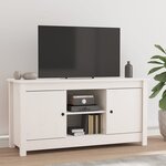 vidaXL Meuble TV Blanc 103x36 5x52 cm Bois de pin massif