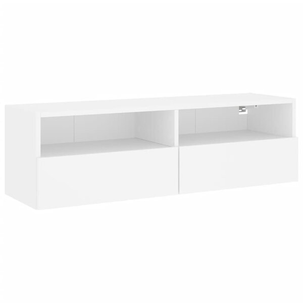 vidaXL Meuble TV mural blanc 100x30x30 cm bois d'ingénierie
