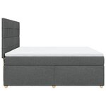 vidaXL Sommier à lattes de lit avec matelas Gris foncé 180x200cm Tissu