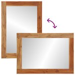 vidaXL Miroir de salle de bain 50x70x3 cm en bois massif d'acacia