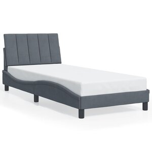 vidaXL Cadre de lit sans matelas Hanko gris foncé 80x200 cm velours