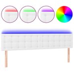vidaXL Tête de lit à LED Blanc 200x5x78/88 cm Similicuir
