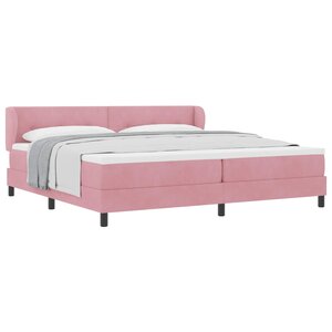 vidaXL Lit à ressorts avec tête de lit Rose 200 x 200 cm Velours