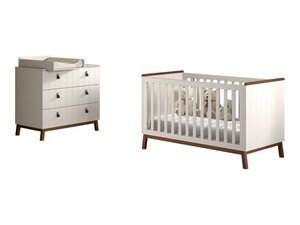 Ensemble Chambre sezane lit junior 70x140 + commode + plan à langer clay