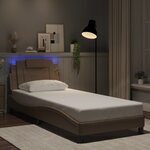 vidaXL Cadre de lit avec lumières LED cappuccino 90x190 cm similicuir