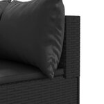 vidaXL Salon de jardin 10 Pièces avec coussins noir résine tressée