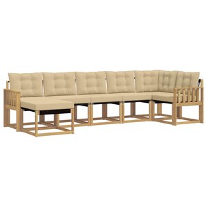 vidaXL Ensemble de canapés d'extérieur 7 pc Blanc et Beige