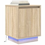 VidaXL Tables de chevet avec lumières LED 2Pièces chêne sonoma 38x34x50cm