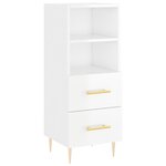 vidaXL Buffet Blanc brillant 34 5x34x90 cm Bois d'ingénierie