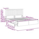 vidaXL Lit de Rangement Chêne fumé 160 x 200 cm Bois d'ingénierie