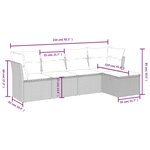 vidaXL Salon de jardin avec coussins 5 Pièces marron résine tressée