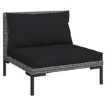 Salon de jardin meuble d'extérieur ensemble de mobilier 6 pièces avec coussins résine tressée gris foncé 02_0016880
