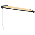 vidaXL Auvent rétractable jaune et blanc 3x2 5 m tissu et aluminium