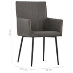vidaXL Chaises à manger et accoudoirs lot de 2 taupe tissu