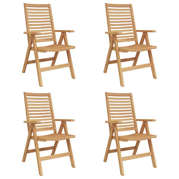 vidaXL Chaise 4 pc Marron Bois de teck massif Convertible