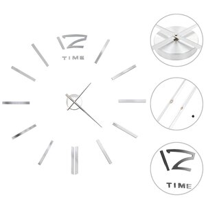 vidaXL Horloge murale 3D Design moderne 100 cm XXL Argenté