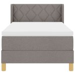 vidaXL Lit à Ressorts avec matelas Taupe 90 x 190 cm tissu