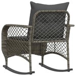vidaXL Chaise à bascule de jardin avec coussins gris résine tressée