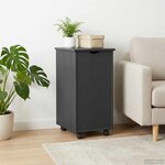 vidaXL Cabinet roulant Gris 34 x 39 x 65 5 cm Bois de Pin Massif