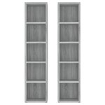 vidaXL Armoires à CD 2 Pièces Sonoma gris 21x16x93 5 cm Bois d'ingénierie