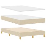 vidaXL Lit avec sommier  matelas et LED crème 120x200 cm en tissu
