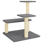 vidaXL Arbre à chat avec griffoirs en sisal Gris foncé 61 cm