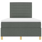 vidaXL Lit à ressort LED avec matelas Gris foncé 120 x 190 cm tissu