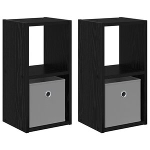 vidaXL Table de chevet 2 Pièces Chêne noir 25 5 x 22 x 49 5 cm